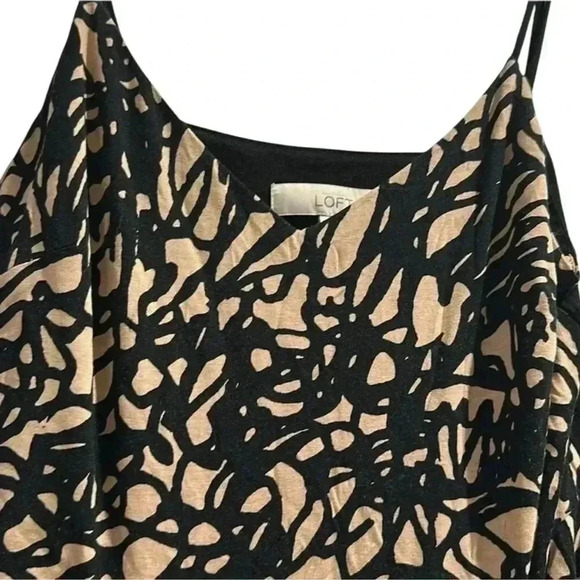 LOFT Women's S Geometric Print Spaghetti Strap Midi Dress Black - Picture 5 of 5